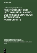 Cover-Bild zum Titel 'Rechtsfragen der Leitung und Planung des wissenschaftlich-technischen Fortschritts' von ''