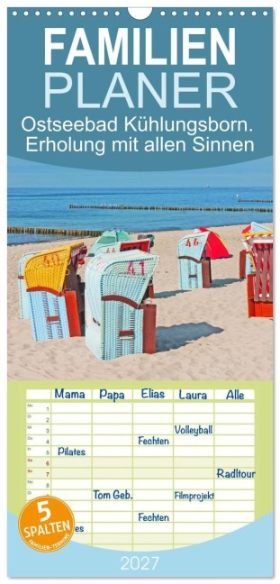 Familienplaner 2027 - Ostseebad Kühlungsborn. Erholung mit allen Sinnen mit 5 Spalten (Wandkalender, 21 x 45 cm) CALVENDO - Lucy M. Laube