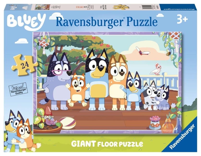 Ravensburger Kinderpuzzle 05622 - Familienzeit - Bodenpuzzle mit 24 großen Puzzleteilen, für kleine Bluey-Fans ab 3 Jahren - 