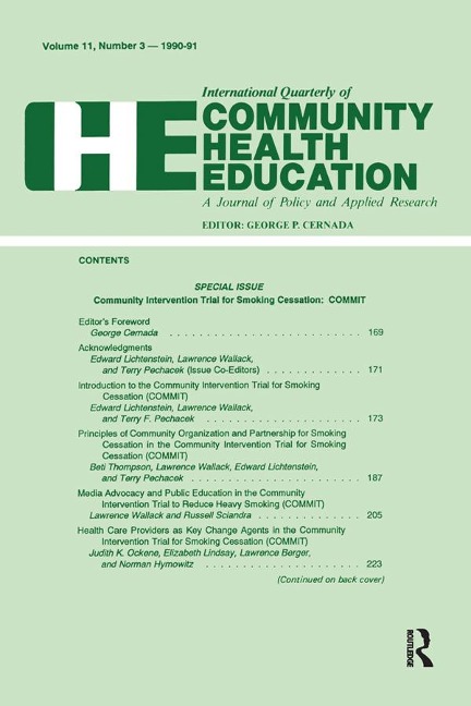 Community Intervention Trial for Smoking Cessation - Edward Lichtenstein