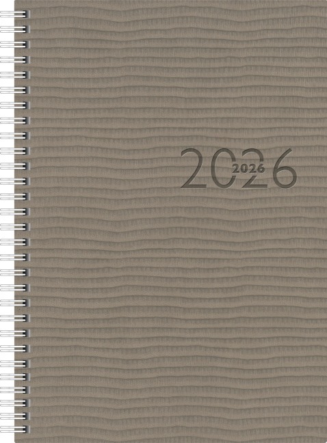 rido/idé 7023036806 | Buchkalender Mod. studioplan int. 2026 | 168×240 mm, Kunstleder, grau - 