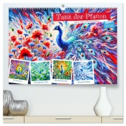 Cover-Bild zum Titel 'Tanz der Pfauen - Jahreszeiten in abstrakter Eleganz (hochwertiger Premium Wandkalender 2026 DIN A2 quer), Kunstdruck in Hochglanz' von 'Anja Frost'