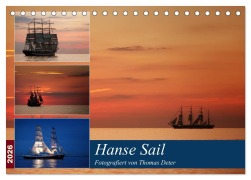 Cover-Bild zum Titel 'Hanse Sail (Tischkalender 2026 DIN A5 quer), CALVENDO Monatskalender' von 'Thomas Deter'