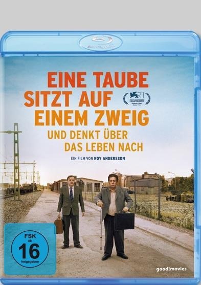 Eine Taube sitzt auf einem Zweig und denkt über das Leben nach - Roy Andersson