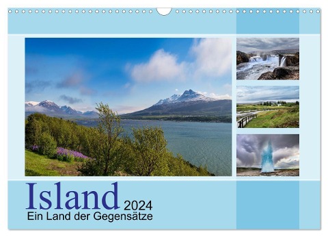 Island, ein Land der Gegensätze (Wandkalender 2024 DIN A3 quer), CALVENDO Monatskalender - Christiane Calmbacher