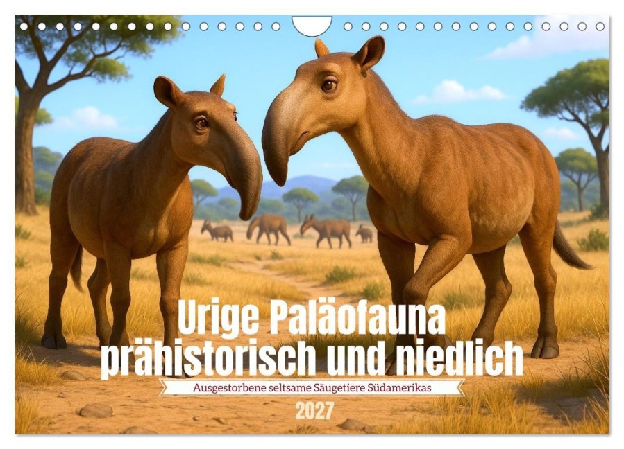 Urige Paläofauna prähistorisch und niedlich (Wandkalender 2027 DIN A4 quer), CALVENDO Monatskalender - Kerstin Waurick