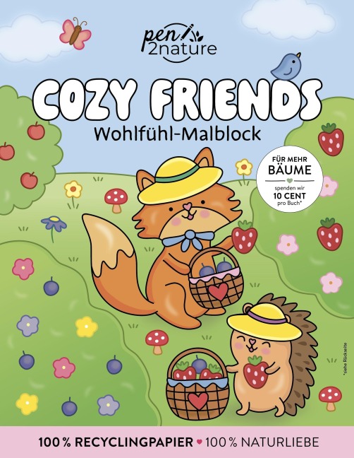 Cozy Friends: Wohlfühl-Malblock Cozy Coloring | Ausmalen und entspannen - Pen2nature