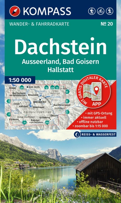 KOMPASS Wanderkarte 20 Dachstein, Ausseerland, Bad Goisern, Hallstatt 1:50.000 - 