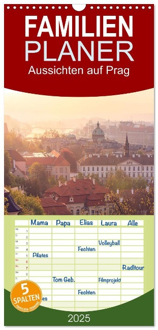 Familienplaner 2025 - Aussichten auf Prag mit 5 Spalten (Wandkalender, 21 x 45 cm) CALVENDO - Drachenkind-Fotografie Drachenkind-Fotografie