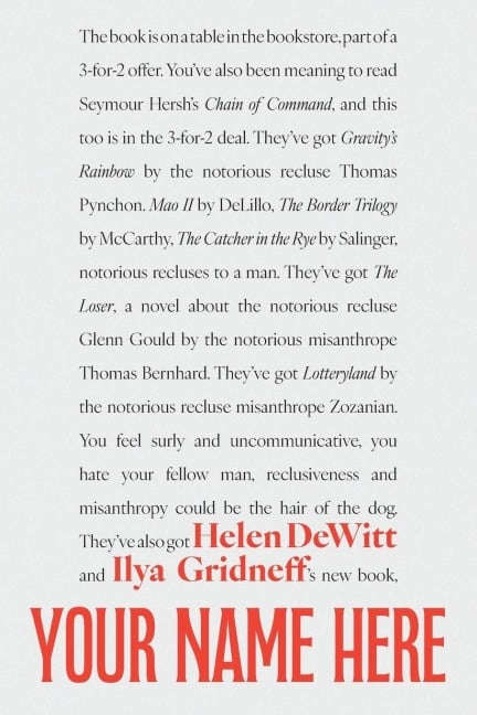 Your Name Here - Helen Dewitt, Ilya Gridneff