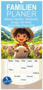 Familienplaner 2026 - Kleine Farmer. Niedliche Jungs mit ihren tierischen Freunden mit 5 Spalten (Wandkalender, 21 x 45 cm) CALVENDO - Rose Hurley