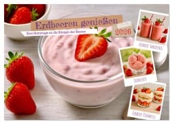 Cover-Bild zum Titel 'Erdbeeren genießen (Tischkalender 2026 DIN A5 quer), CALVENDO Monatskalender' von 'Steffani Lehmann'