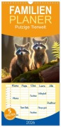 Familienplaner 2026 - Putzige Tierwelt - gemeinsam die Welt entdecken mit 5 Spalten (Wandkalender, 21 x 45 cm) CALVENDO - Peter Roder