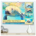 Manatee Paintings. Rundschwanzseekühe im Ölgemälde-Stil (hochwertiger Premium Wandkalender 2025 DIN A2 quer), Kunstdruck in Hochglanz - Rose Hurley