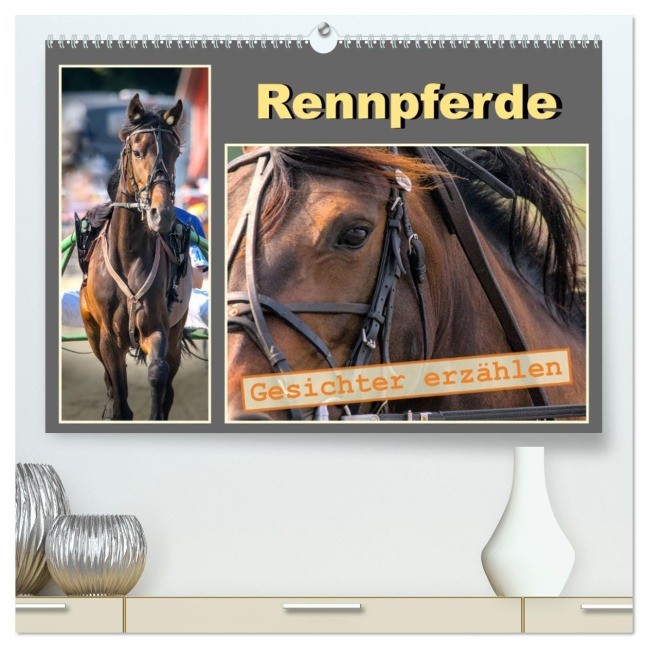 Rennpferde - Gesichter erzählen (hochwertiger Premium Wandkalender 2026 DIN A2 quer), Kunstdruck in Hochglanz - Brinja Schmidt