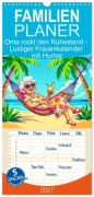 Cover-Bild zum Titel 'Familienplaner 2027 - Oma rockt den Ruhestand - Lustiger Frauenkalender mit Humor mit 5 Spalten (Wandkalender, 21 x 45 cm) CALVENDO' von 'Anja Frost'