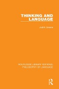 Cover-Bild zum Titel 'Thinking and Language' von 'Judith Greene'