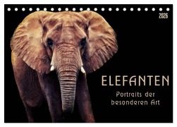 Cover-Bild zum Titel 'Elefanten - Portraits der besonderen Art (Tischkalender 2026 DIN A5 quer), CALVENDO Monatskalender' von 'AD DESIGN Photo PhotoArt Dölling'
