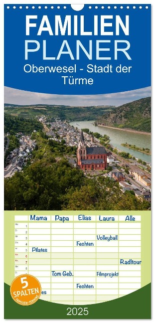 Familienplaner 2025 - Oberwesel - Stadt der Türme mit 5 Spalten (Wandkalender, 21 x 45 cm) CALVENDO - Erhard Hess