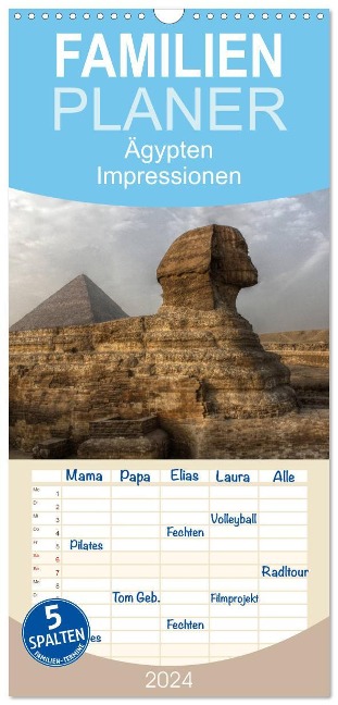 Familienplaner 2024 - Ägypten - Impressionen mit 5 Spalten (Wandkalender, 21 x 45 cm) CALVENDO - Michael Weiß