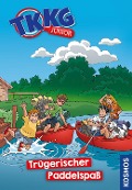 Cover-Bild zum Titel 'TKKG Junior, 18, Trügerischer Paddelspaß' von 'Benjamin Schreuder'