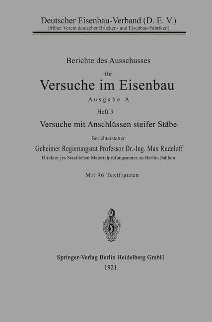 Berichte des Ausschusses für Versuche im Eisenbau - Max Rudeloff