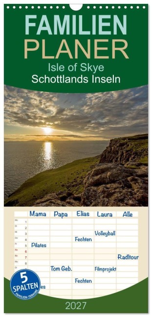 Familienplaner 2027 - Isle of Skye - Schottlands Inseln mit 5 Spalten (Wandkalender, 21 x 45 cm) CALVENDO - Andrea Potratz