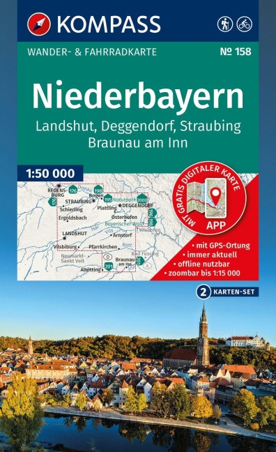 KOMPASS Wanderkarten-Set 158 Niederbayern (2 Karten) 1:50.000 - 