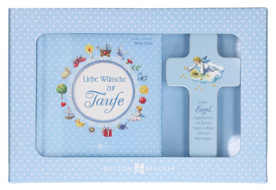 Liebe Wünsche zur Taufe. Geschenkset blau - Tanja Sassor