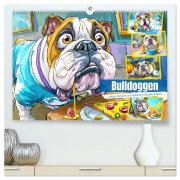 Bulldoggen. Lustige Cartoons von beliebten Charakterköpfen (hochwertiger Premium Wandkalender 2026 DIN A2 quer), Kunstdruck in Hochglanz - Rose Hurley