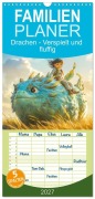 Cover-Bild zum Titel 'Familienplaner 2027 - Drachen - Verspielt und fluffig mit 5 Spalten (Wandkalender, 21 x 45 cm) CALVENDO' von 'Liselotte Brunner-Klaus'