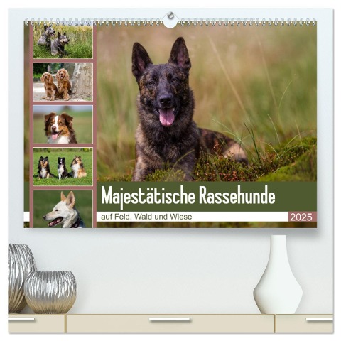 Mäjestätische Rassehunde auf Feld, Wald und Wiese (hochwertiger Premium Wandkalender 2025 DIN A2 quer), Kunstdruck in Hochglanz - Fotodesign Verena Scholze