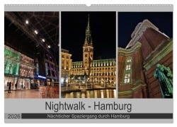 Cover-Bild zum Titel 'Nightwalk - Hamburg (Wandkalender 2026 DIN A2 quer), CALVENDO Monatskalender' von 'Peter Hennrich'