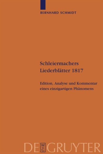 Schleiermachers Liederblätter 1817 - Bernhard Schmidt