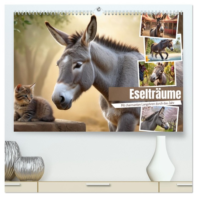 Eselträume (hochwertiger Premium Wandkalender 2026 DIN A2 quer), Kunstdruck in Hochglanz - Babette Whitter