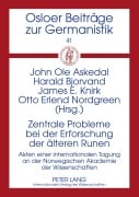 Cover-Bild zum Titel 'Zentrale Probleme bei der Erforschung der älteren Runen' von ''