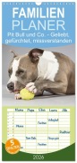 Cover-Bild zum Titel 'Familienplaner 2026 - Pit Bull und Co. - Geliebt, gefürchtet, missverstanden mit 5 Spalten (Wandkalender, 21 x 45 cm) CALVENDO' von 'Elisabeth Stanzer'