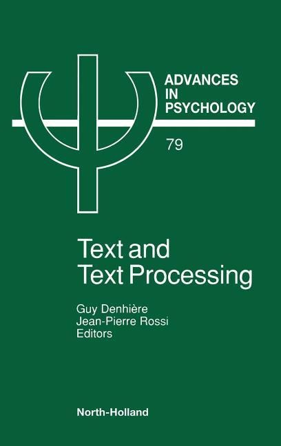 Advances in Psychology V79 - G. Denhiere G., Denhiere G.