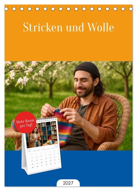 Tischplaner 2027 - Stricken und Wolle (A5 Tischkalender zum Aufstellen) CALVENDO - Steffani Lehmann