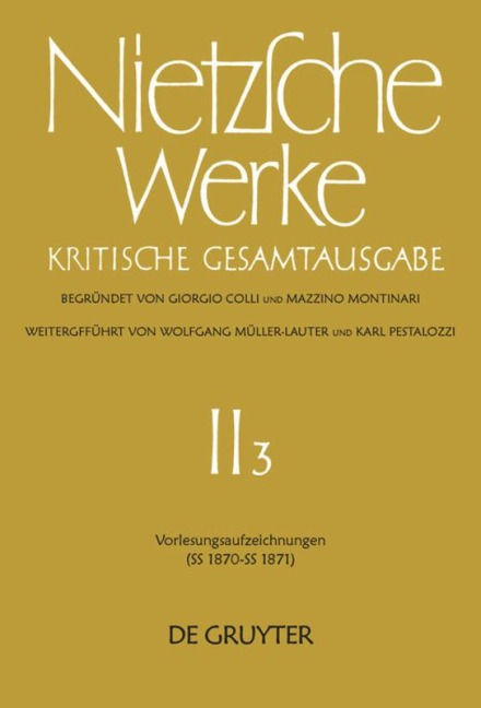 Vorlesungsaufzeichnungen (SS 1870 - SS 1871) - Friedrich Nietzsche