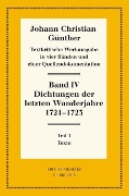 Cover-Bild zum Titel 'Dichtungen der letzten Wanderjahre 1721-1723' von ''