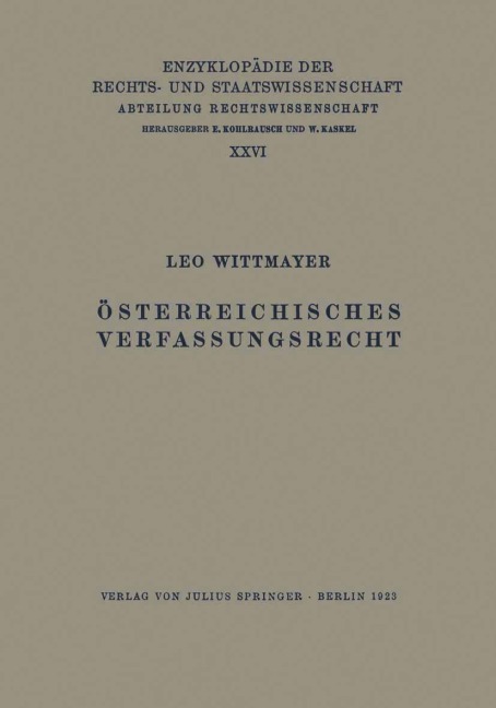 Österreichisches Verfassungsrecht - Leo Wittmayer