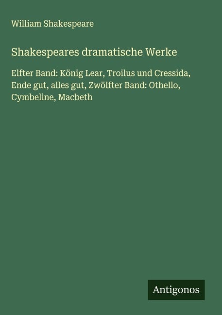 Shakespeares dramatische Werke - William Shakespeare