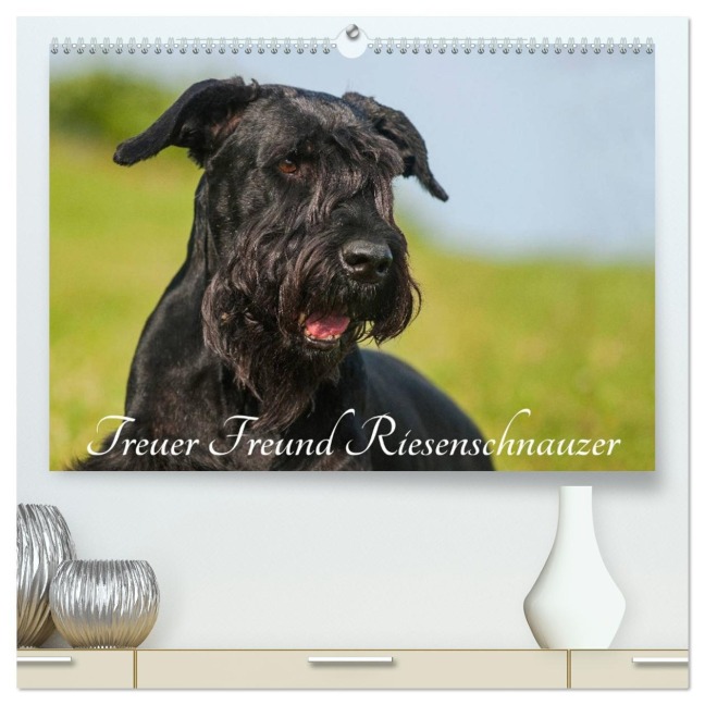 Treuer Freund Riesenschnauzer (hochwertiger Premium Wandkalender 2026 DIN A2 quer), Kunstdruck in Hochglanz - Sigrid Starick