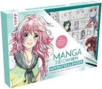 Cover-Bild zum Titel 'Manga zeichnen Adventskalender - Manga zeichnen lernen in 24 Tagen. Mit Anleitungsbuch, Workbook und Zeichenmaterial' von 'Gecko Keck'