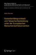 Cover-Bild zum Titel 'Subsidiaritätsgrundsatz und Tatsachenfeststellung unter der Europäischen Menschenrechtskonvention' von 'Arthur Brunner'