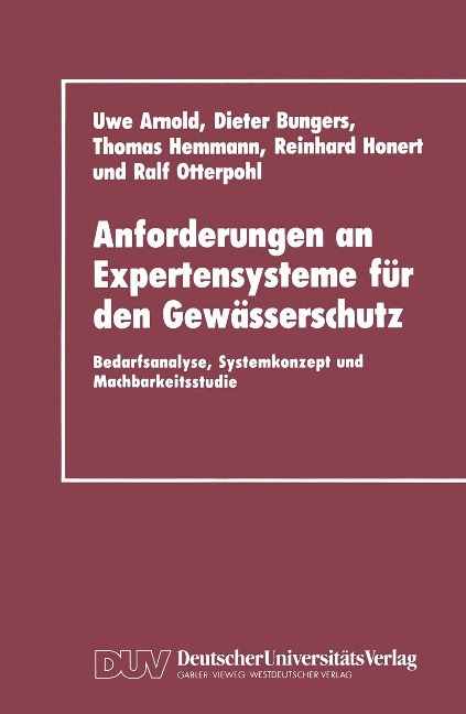 Anforderungen an Expertensysteme für den Gewässerschutz - 