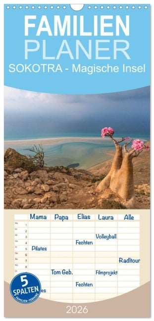 Familienplaner 2026 - SOKOTRA - Magische Insel mit 5 Spalten (Wandkalender, 21 x 45 cm) CALVENDO - Daniel Ricardo González