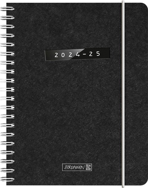 Schülerkalender 2024/2025 "Monochrome", 2 Seiten = 1 Woche, A6, 208 Seiten, schwarz - 
