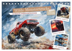 Cover-Bild zum Titel 'Wilde Monstertrucks (Tischkalender 2026 DIN A5 quer), CALVENDO Monatskalender' von 'Kerstin Waurick'